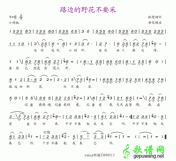 路边的野花不要采路边的野花不要采