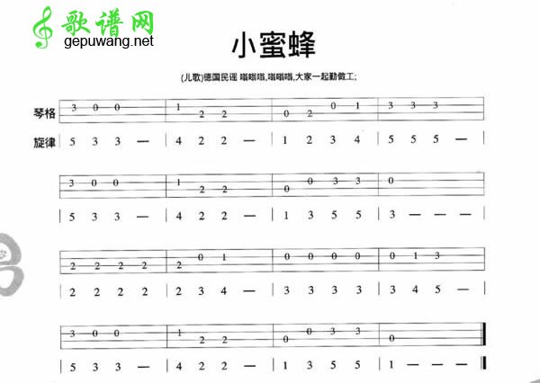 小蜜蜂ukulele谱