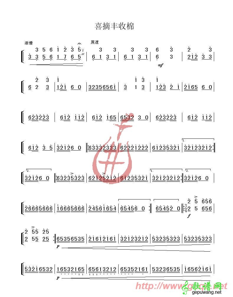 喜摘丰收棉