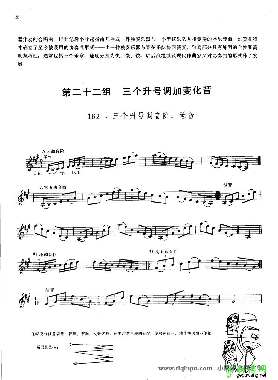 三个升号调音阶及琵音