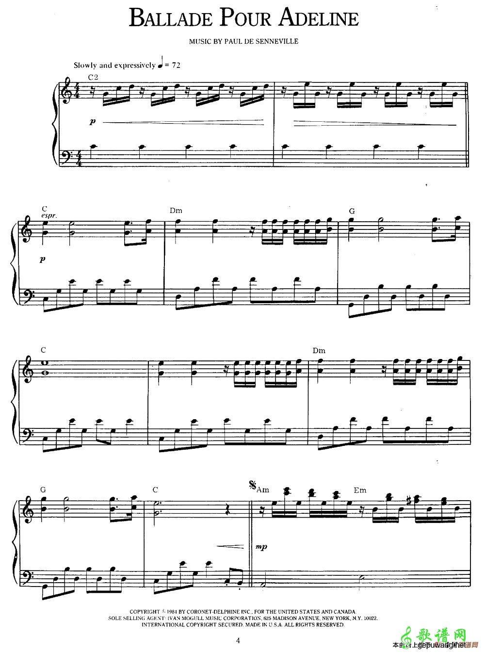 Ballade Pour Adeline  