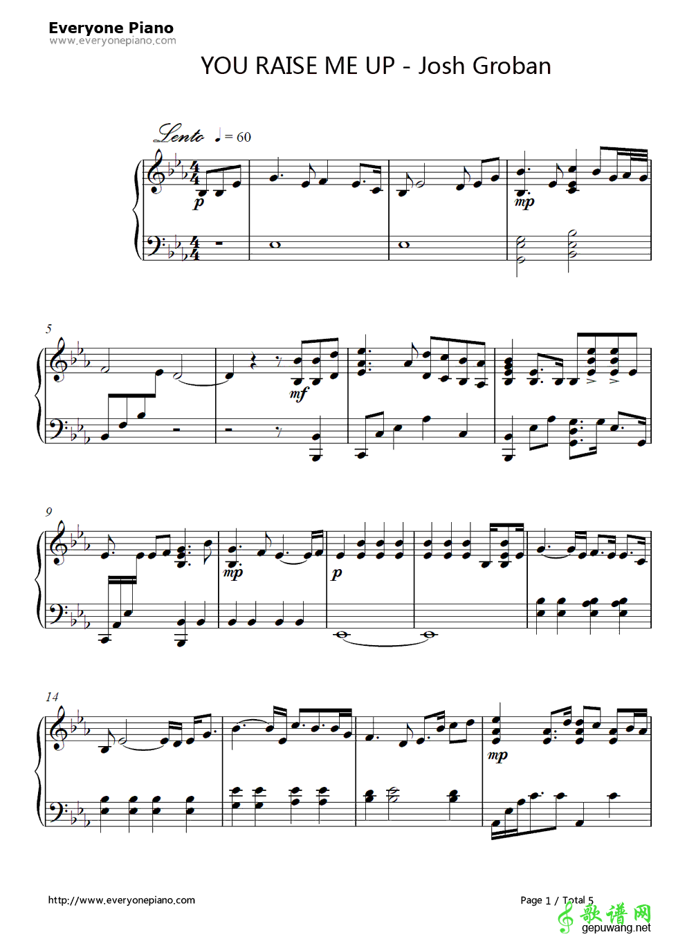 You Raise Me Up Josh Groban-You Raise Me Up 线