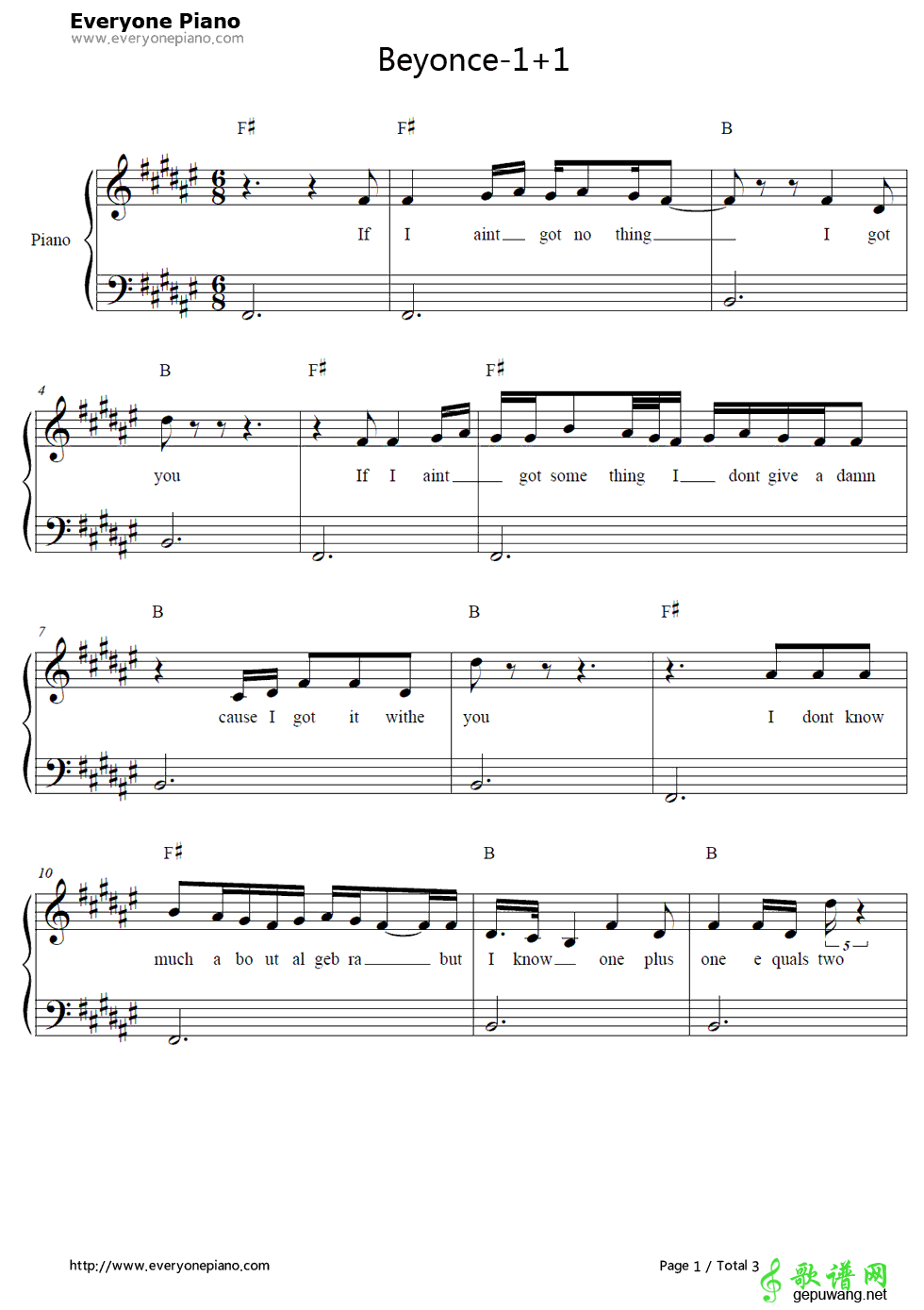 1+1 Beyonce-1加1  