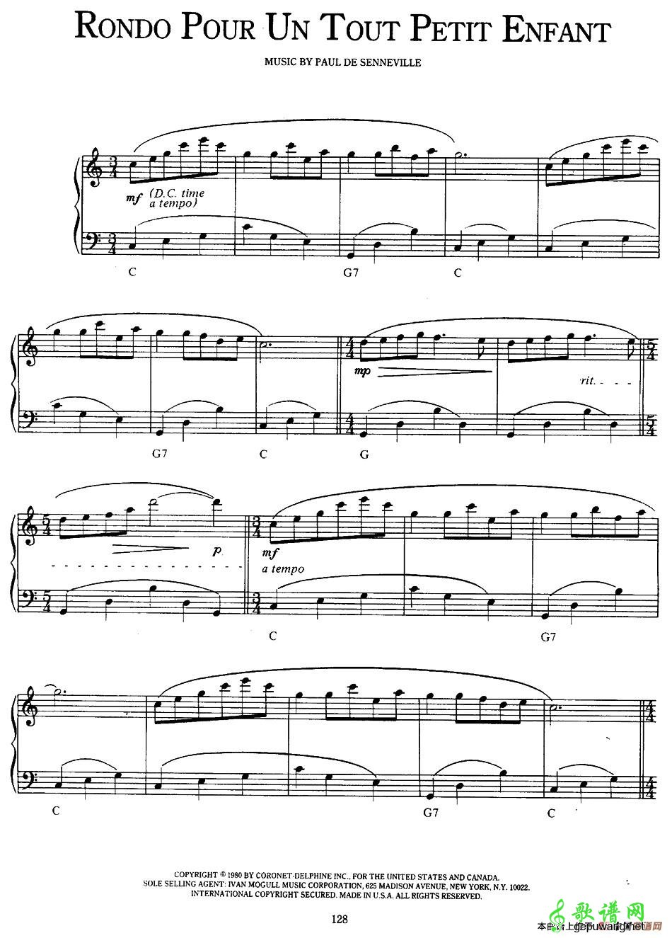 Rondo Pour Un Tout Petit Enfant  