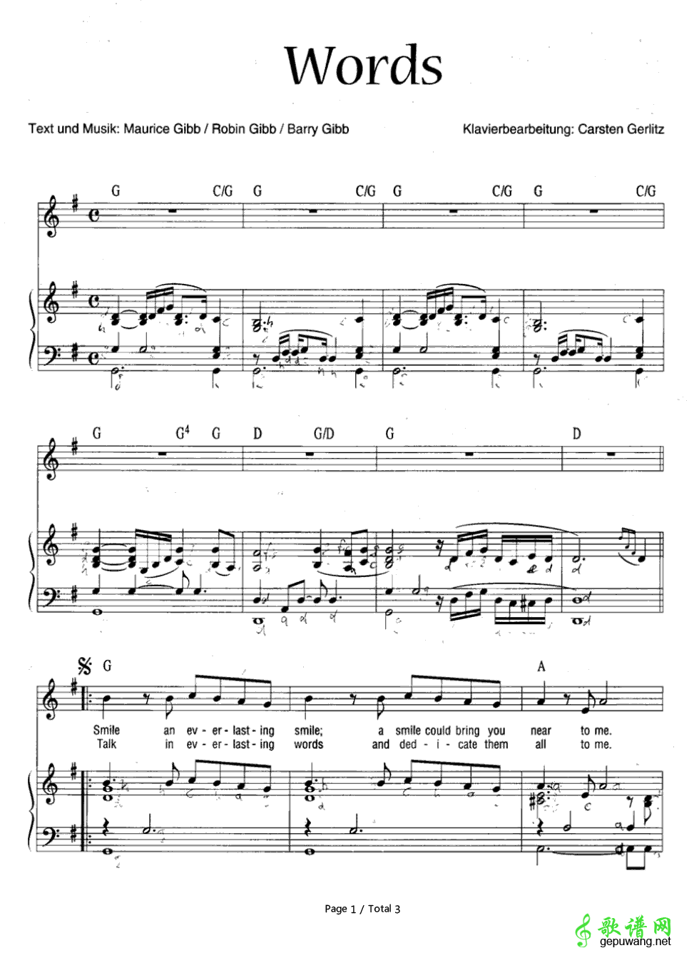 Words Bee Gees-Words  