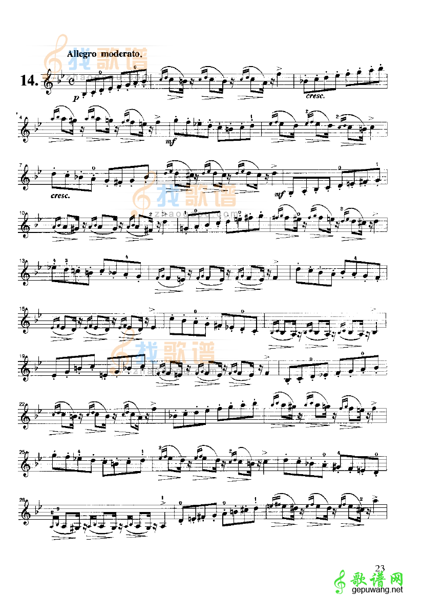 开塞小提琴练习曲36首12