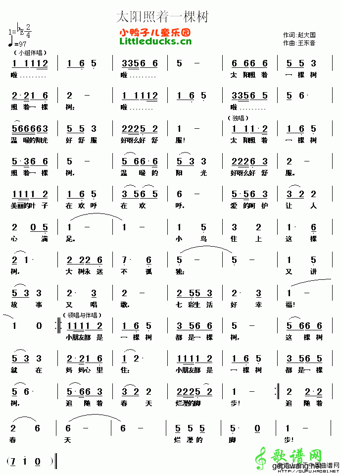 太阳照着一棵树