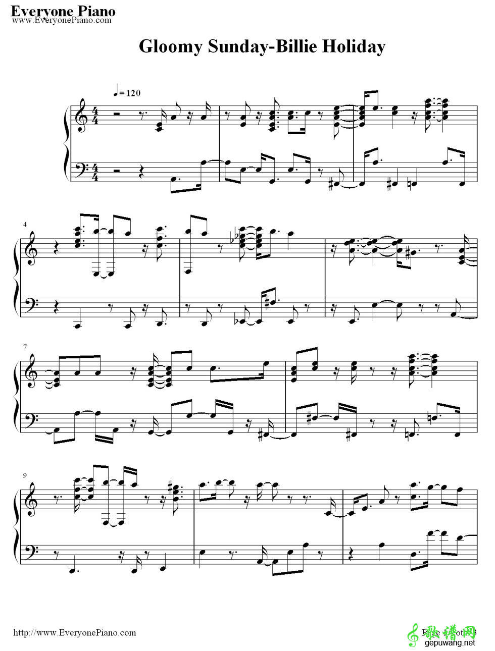 Gloomy Sunday Billie Holiday-Gloomy Sunday 