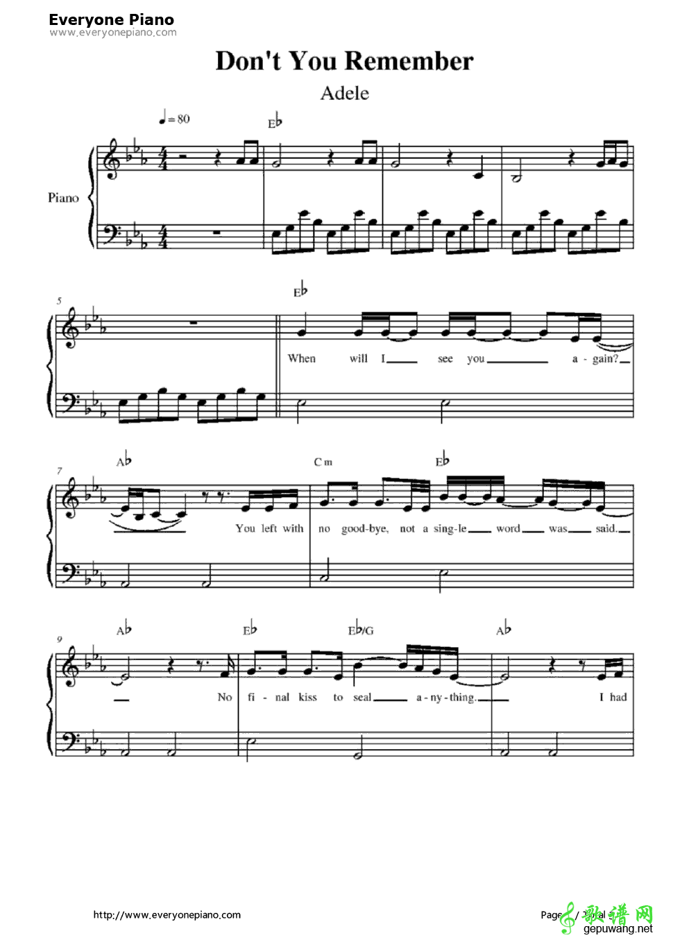 Don't You Remember Adele-Don't You Remember 线