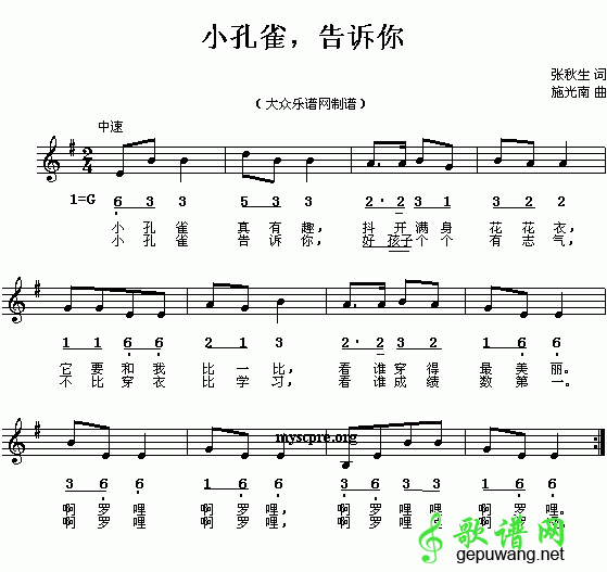 小孔雀，告诉你