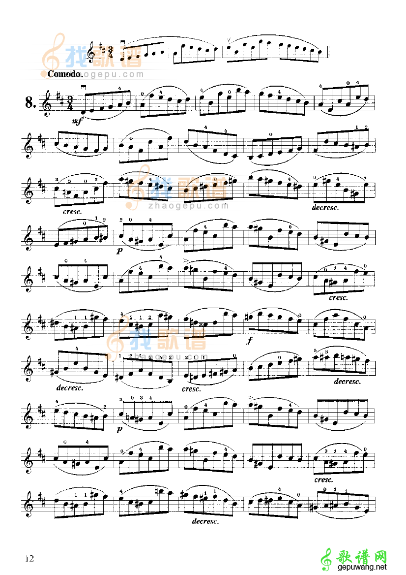 开塞小提琴练习曲36首8