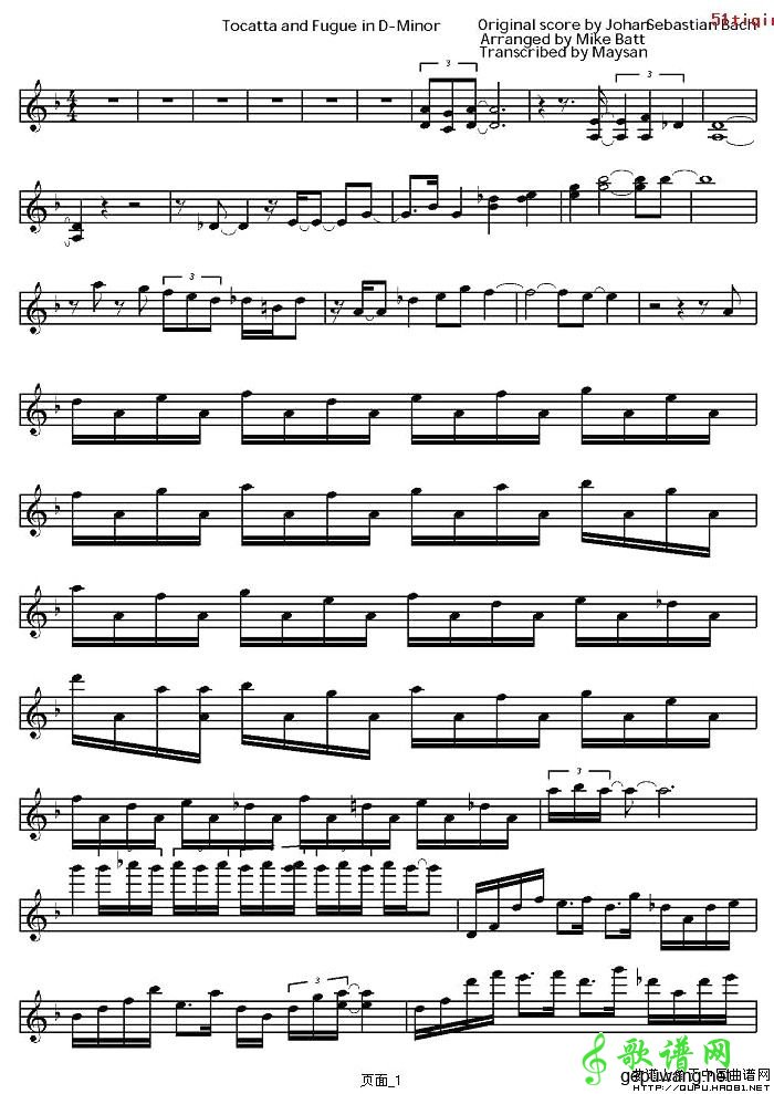 Tocatta and Fugue in D-Minor