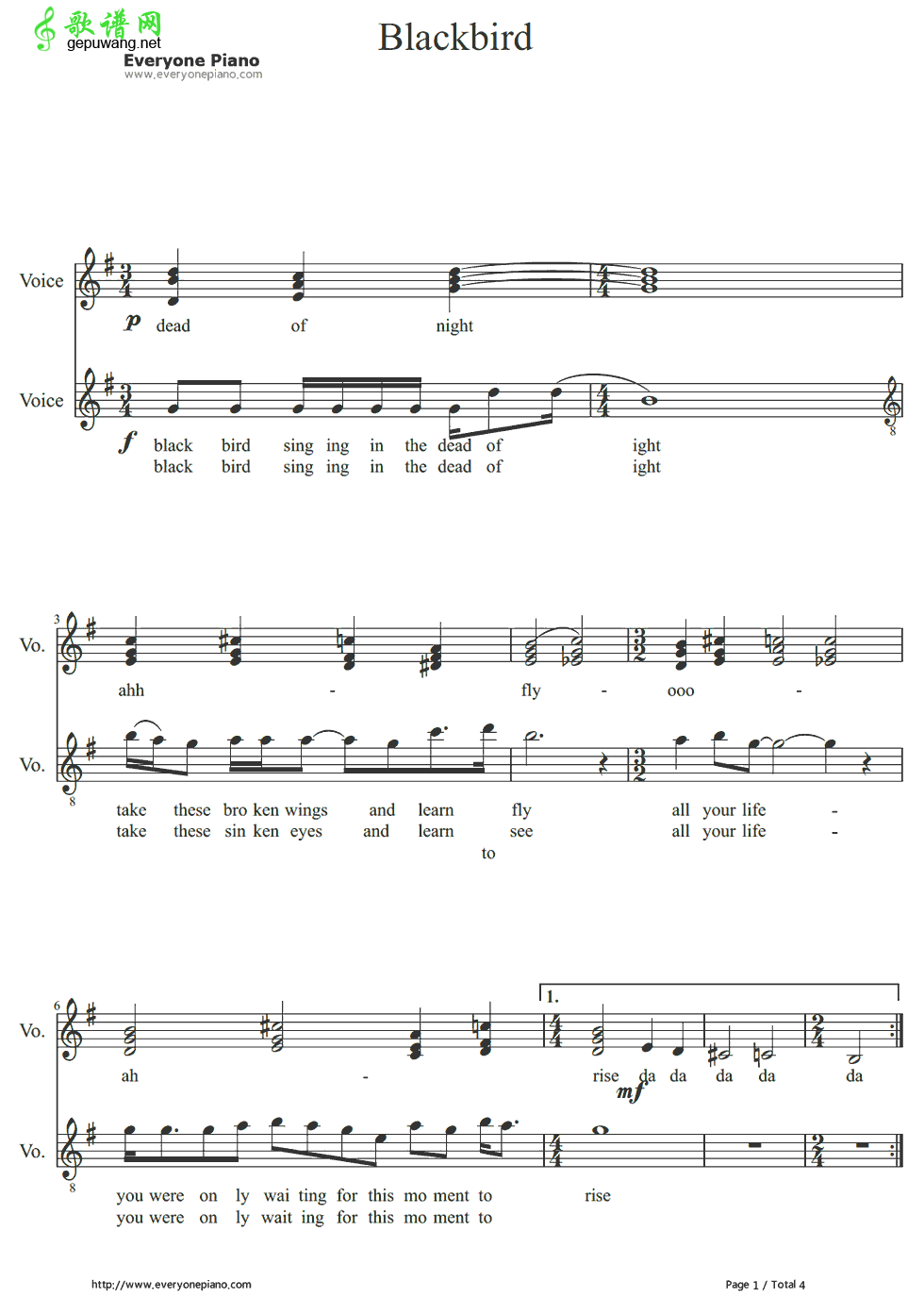 Blackbird The Beatles-Blackbird 