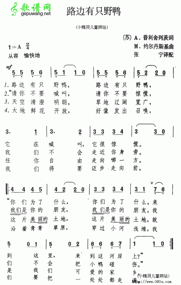路边有只野鸭