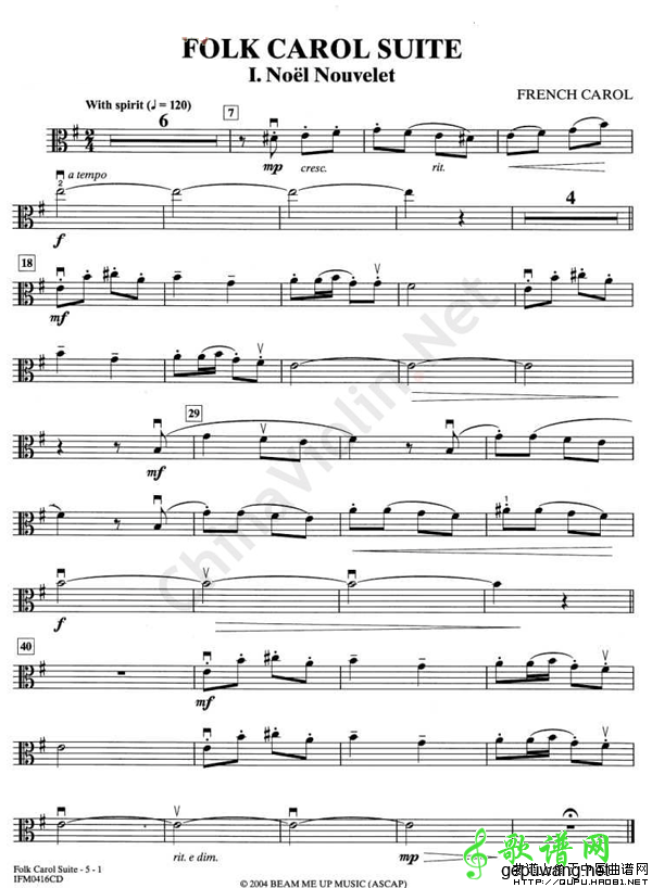 folk carol suite i.noel nouvelet