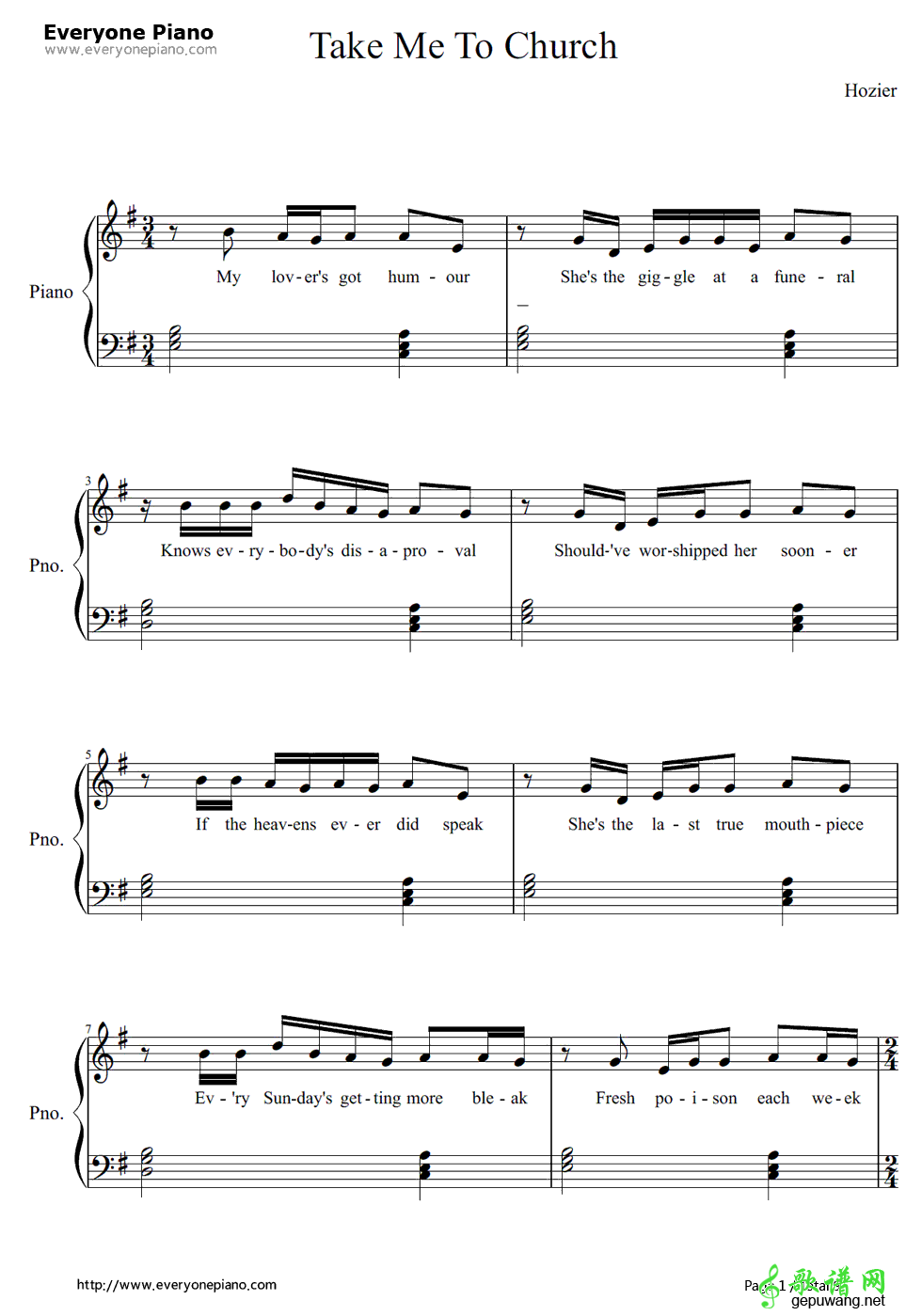 Take Me to Church Hozier-Take Me to Church 线