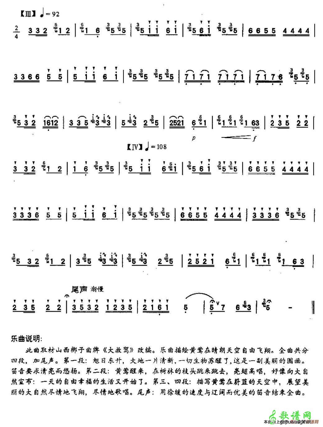 黄莺亮翅