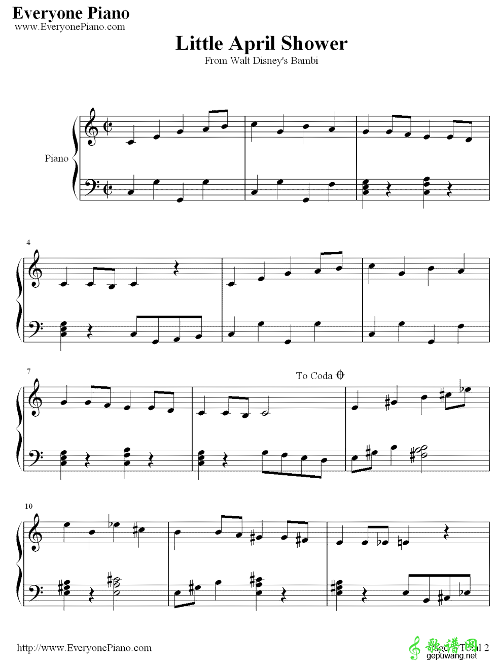 Little April Shower 《小鹿斑比》插曲 