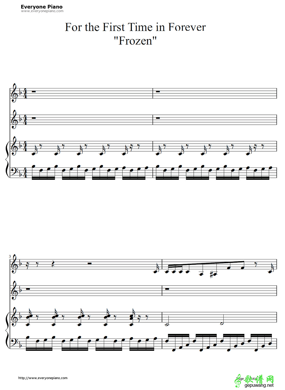 For the First Time in Forever 冰雪奇缘插曲 