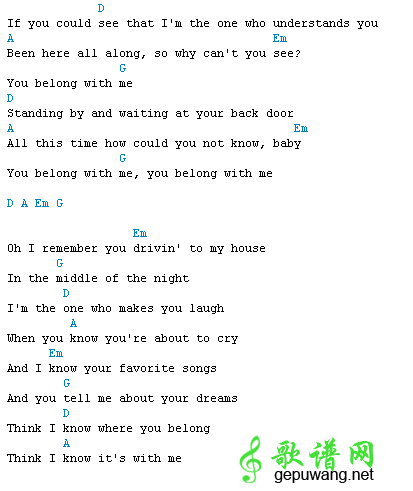 you belong with me