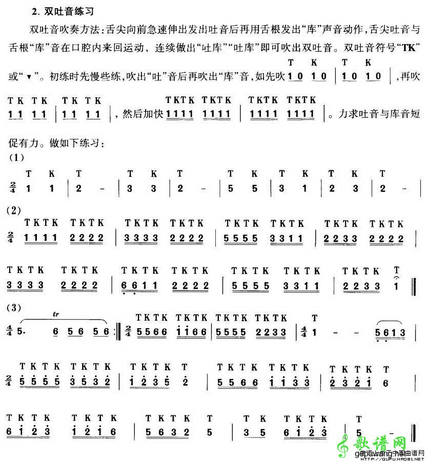 笛子吐音练习曲