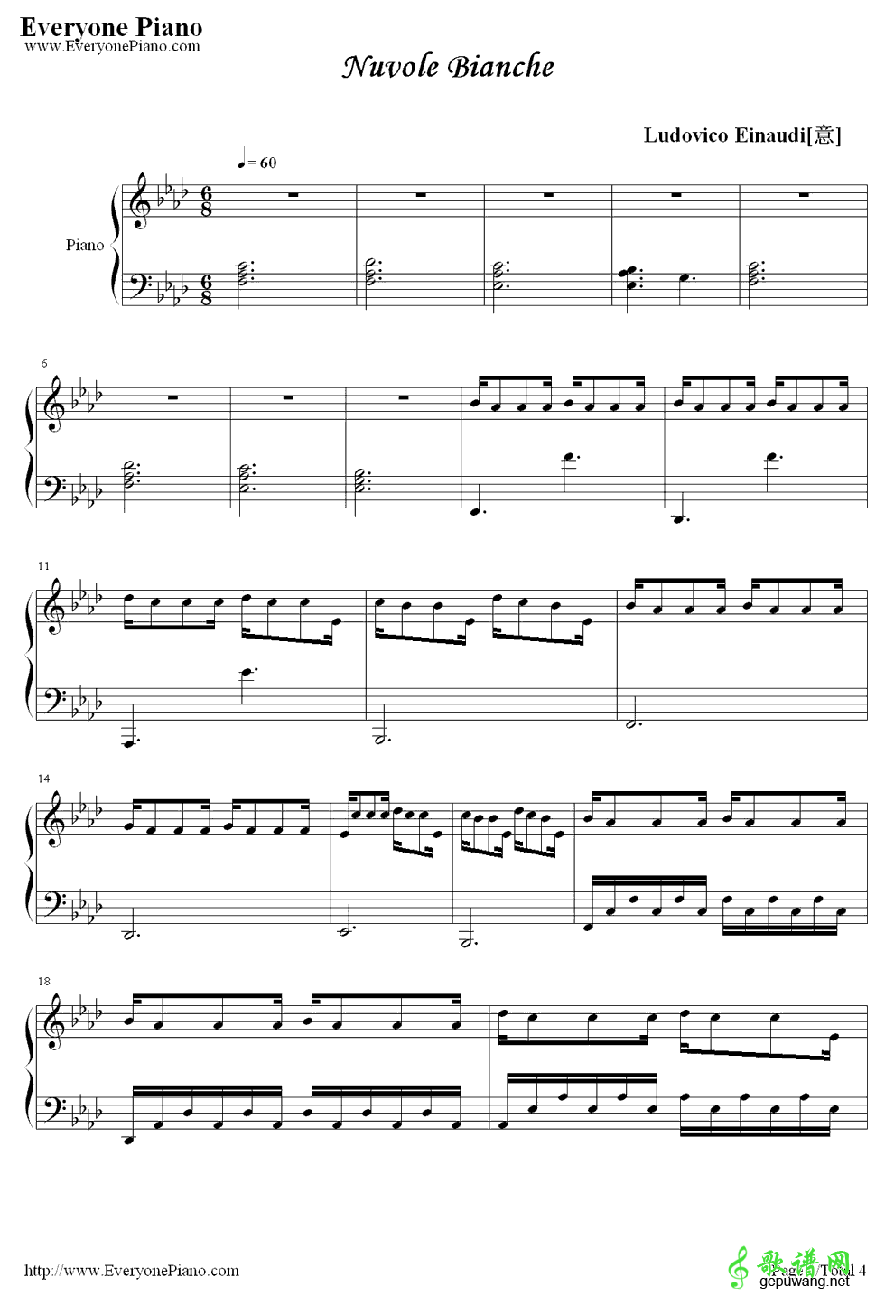 Nuvole Bianche Ludovico Einaudi-Nuvole Bianche钢琴