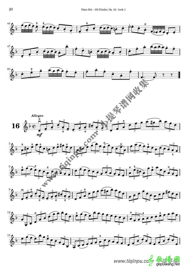西特练习曲100首（14—20）