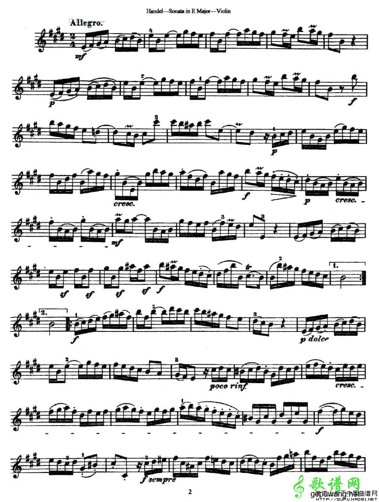 Sonata in E Major