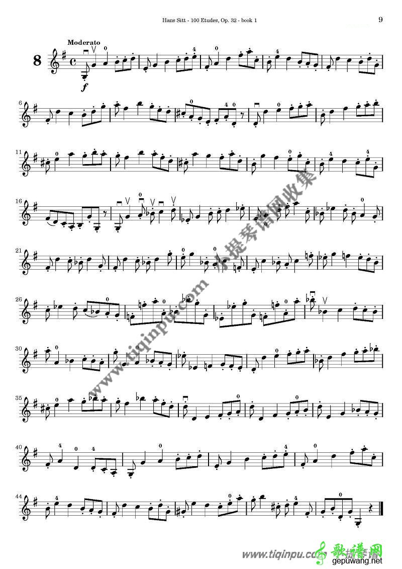 西特练习曲100首（8—13）