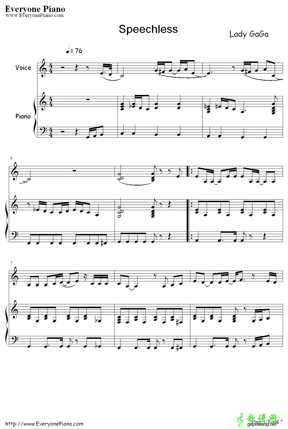 Speechless Lady Gaga-Speechless 