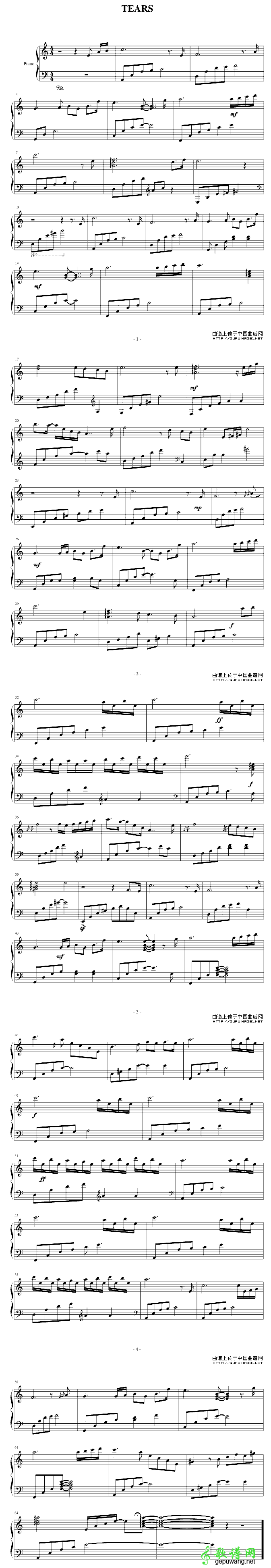 tears tears钢琴